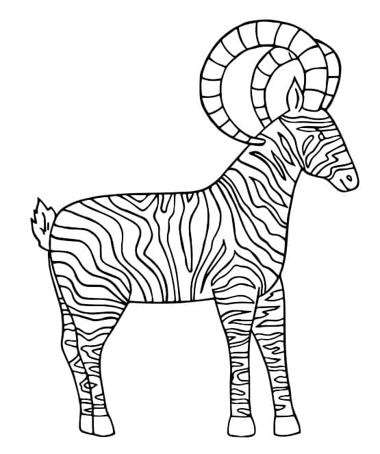 Amazing Goat Alebrijes coloring page