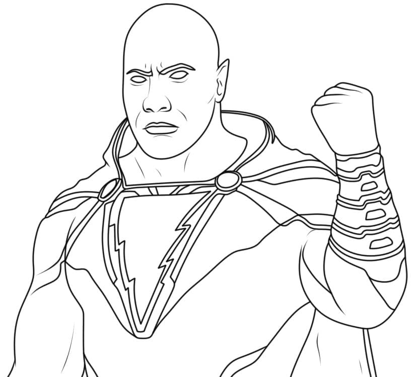 Angry Black Adam coloring page