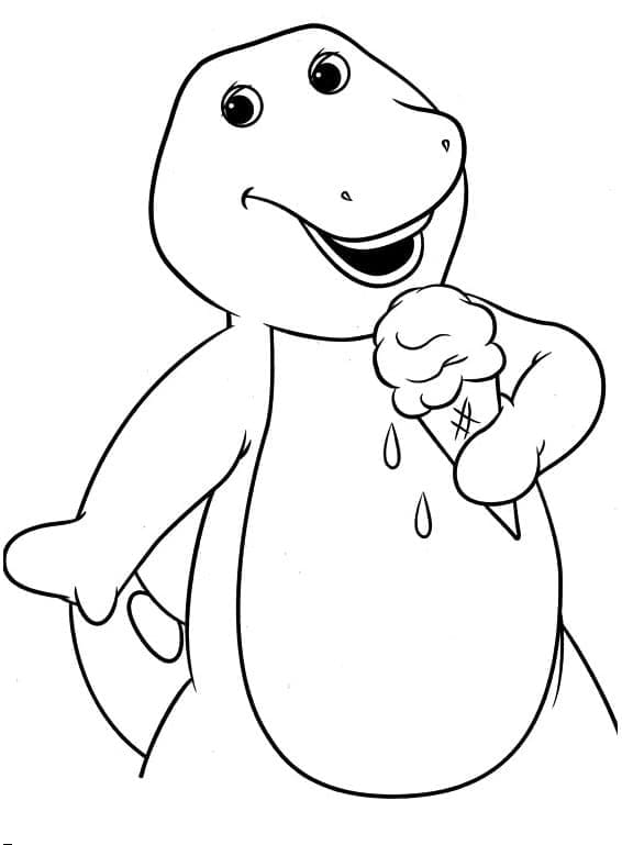 Barney and Ice Cream coloring page