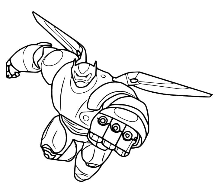 Baymax Attacks coloring page