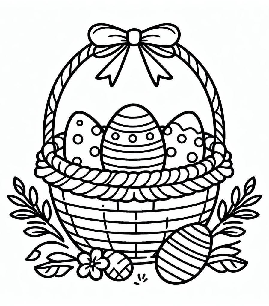 Beautiful Easter Basket coloring page