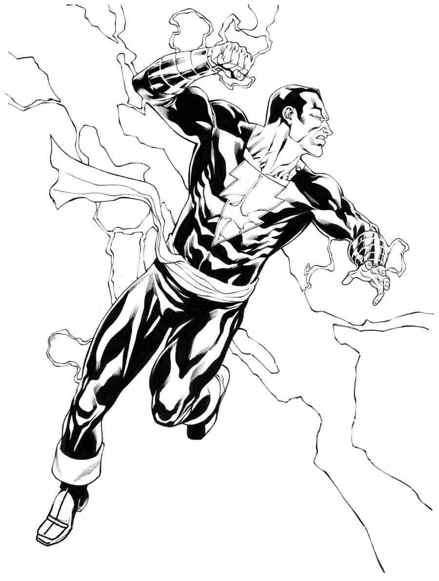 Black Adam is Fighting coloring page