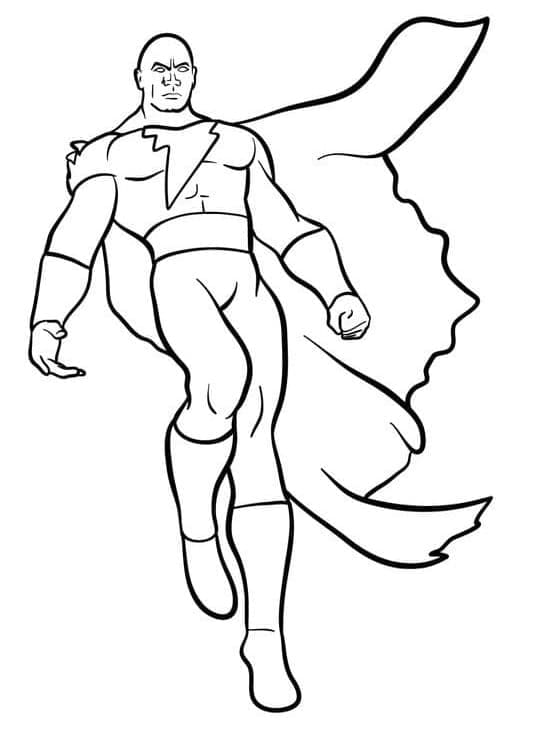 Black Adam is Flying coloring page