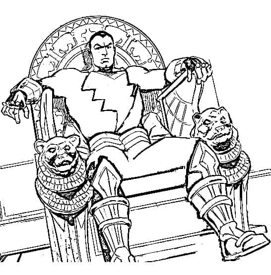 Black Adam is Sitting coloring page