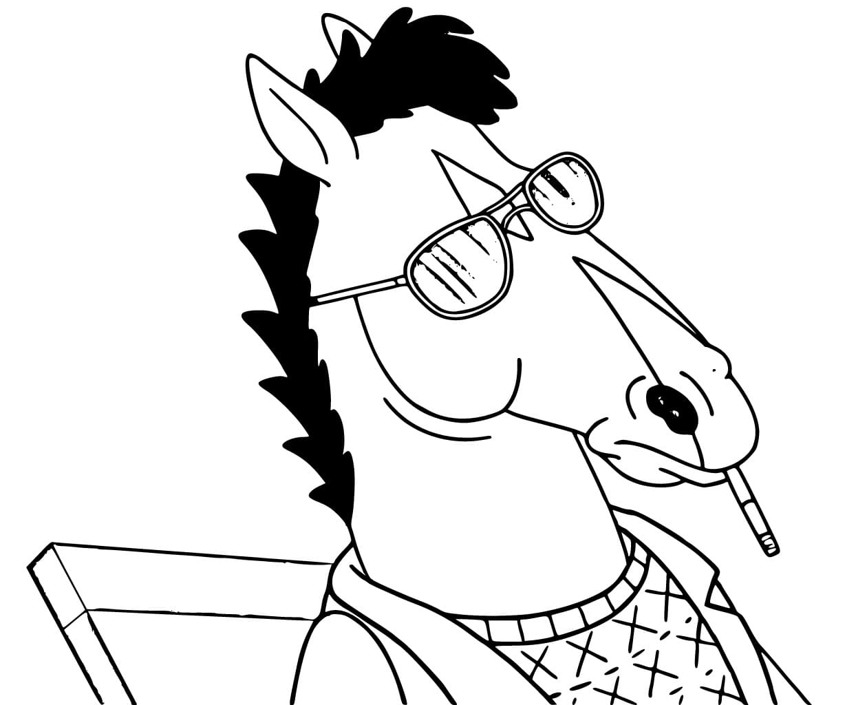 BoJack Horseman is Smoking coloring page