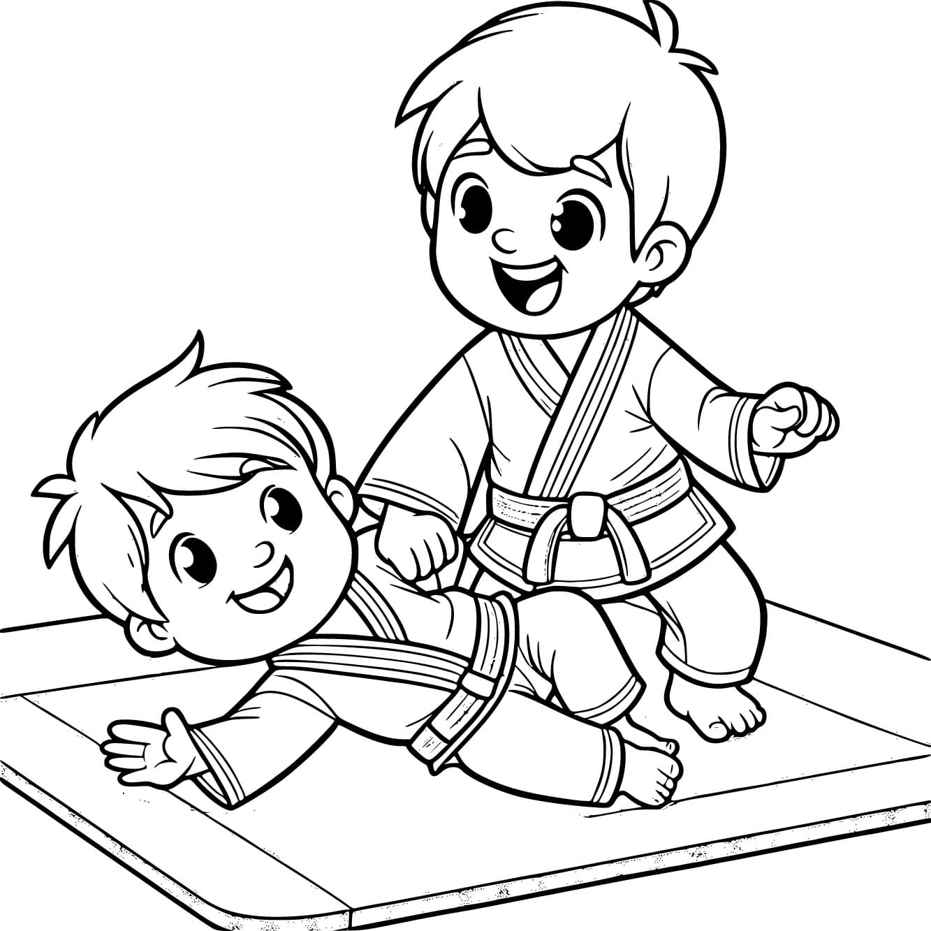 Brazilian Jiu-jitsu Boys coloring page