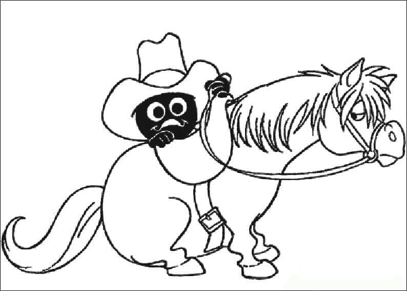 Calimero and Horse coloring page