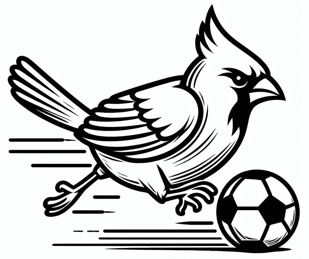 Cardinal Plays Soccer coloring page