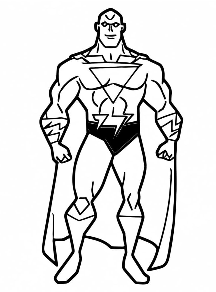 Cartoon Black Adam coloring page