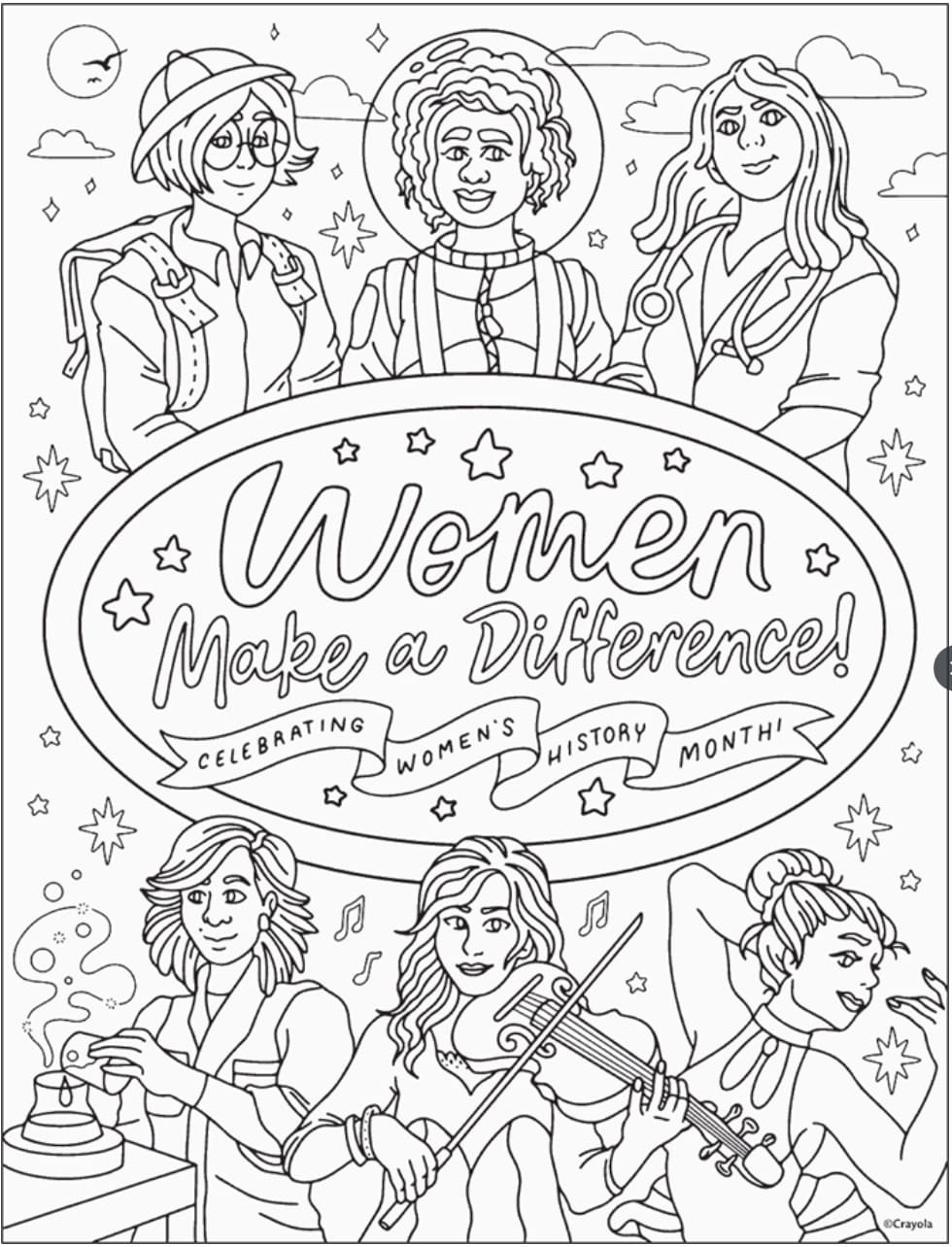 Celebrating Women’s History Month coloring page