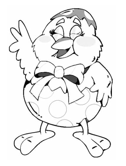 Cheerful Easter Chick coloring page