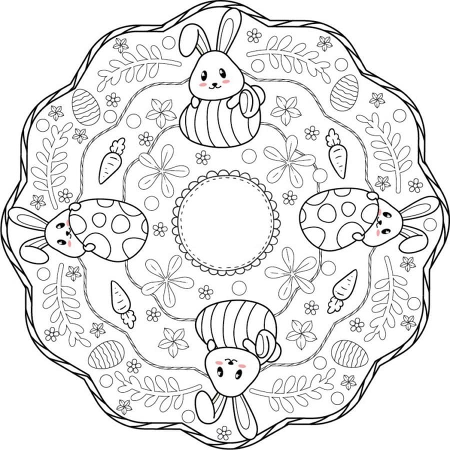 Complex Easter Mandala coloring page