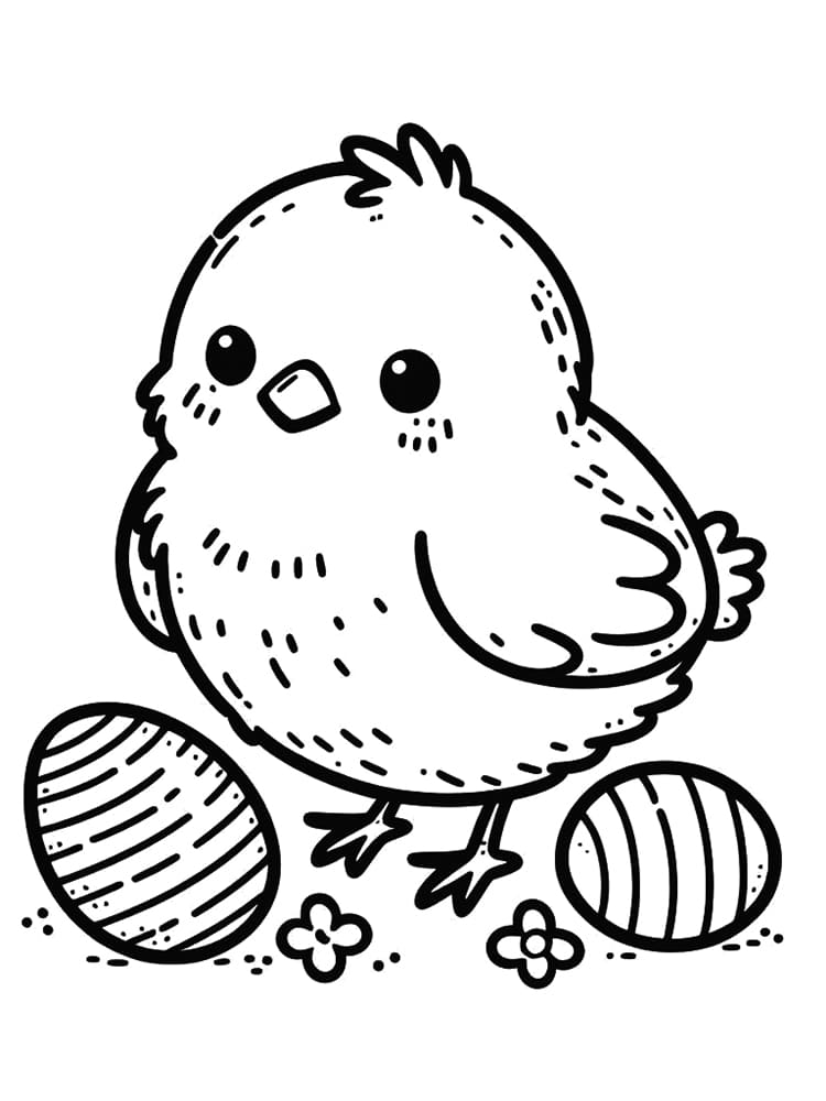 Curious Easter Chick coloring page