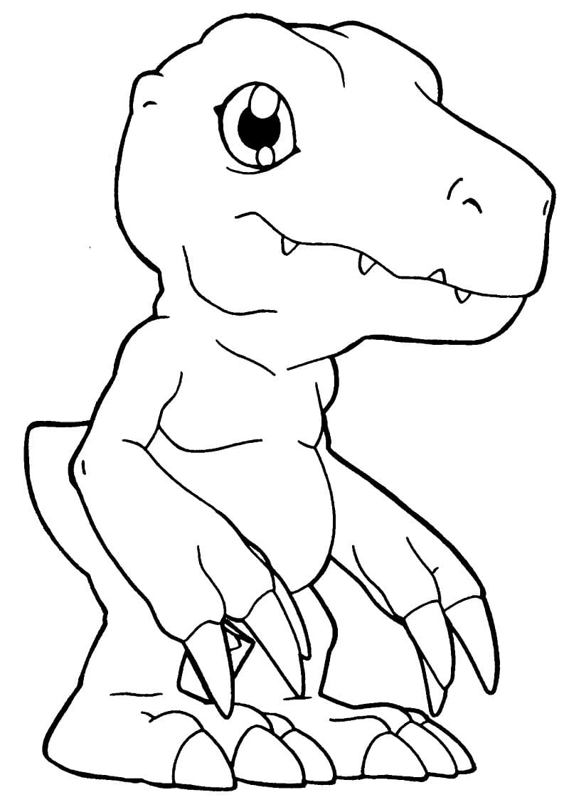 Cute Agumon coloring page