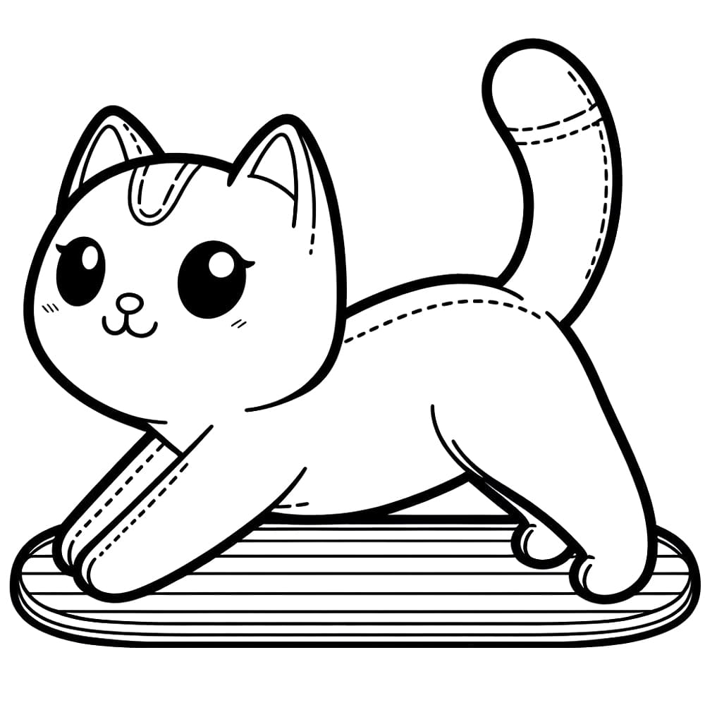 Cute Cat Aerobics coloring page