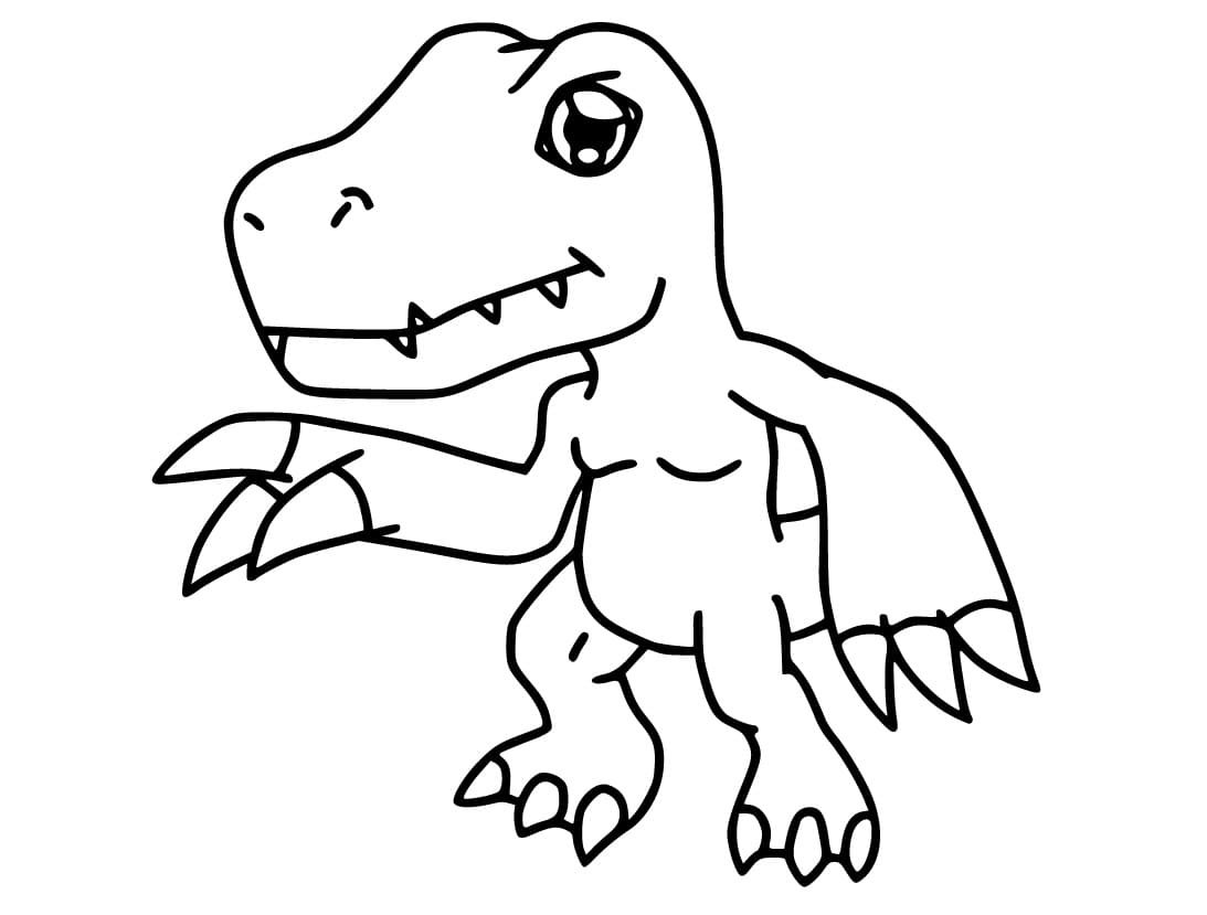 Cute Little Agumon coloring page