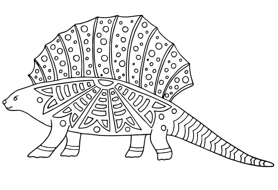 Dinosaur Alebrijes coloring page