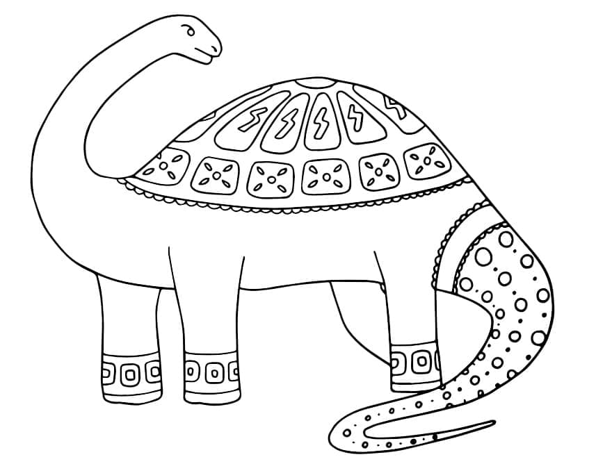 Dinosaur Apatosaurus Alebrijes coloring page