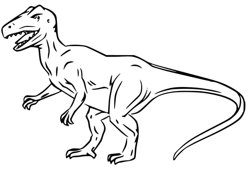 Drawing of Allosaurus coloring page