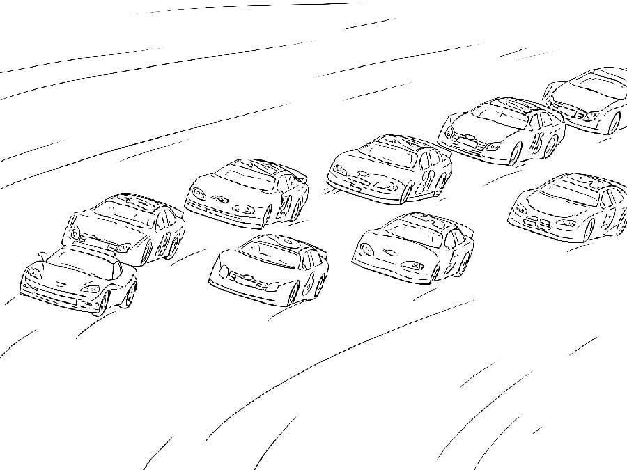 Drawing of Autosport coloring page