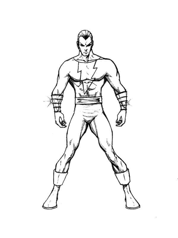 Drawing of Black Adam coloring page