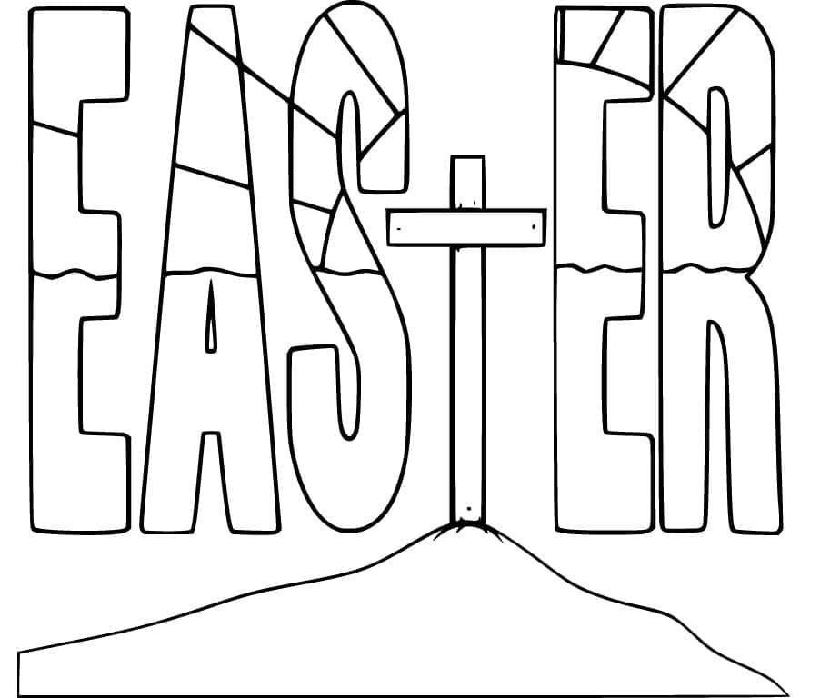 Drawing of Easter Cross coloring page - Download, Print or Color Online ...