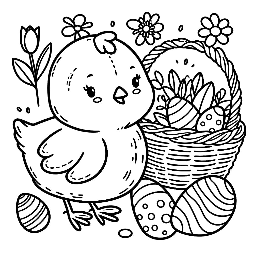 Easter Chick For Kids coloring page