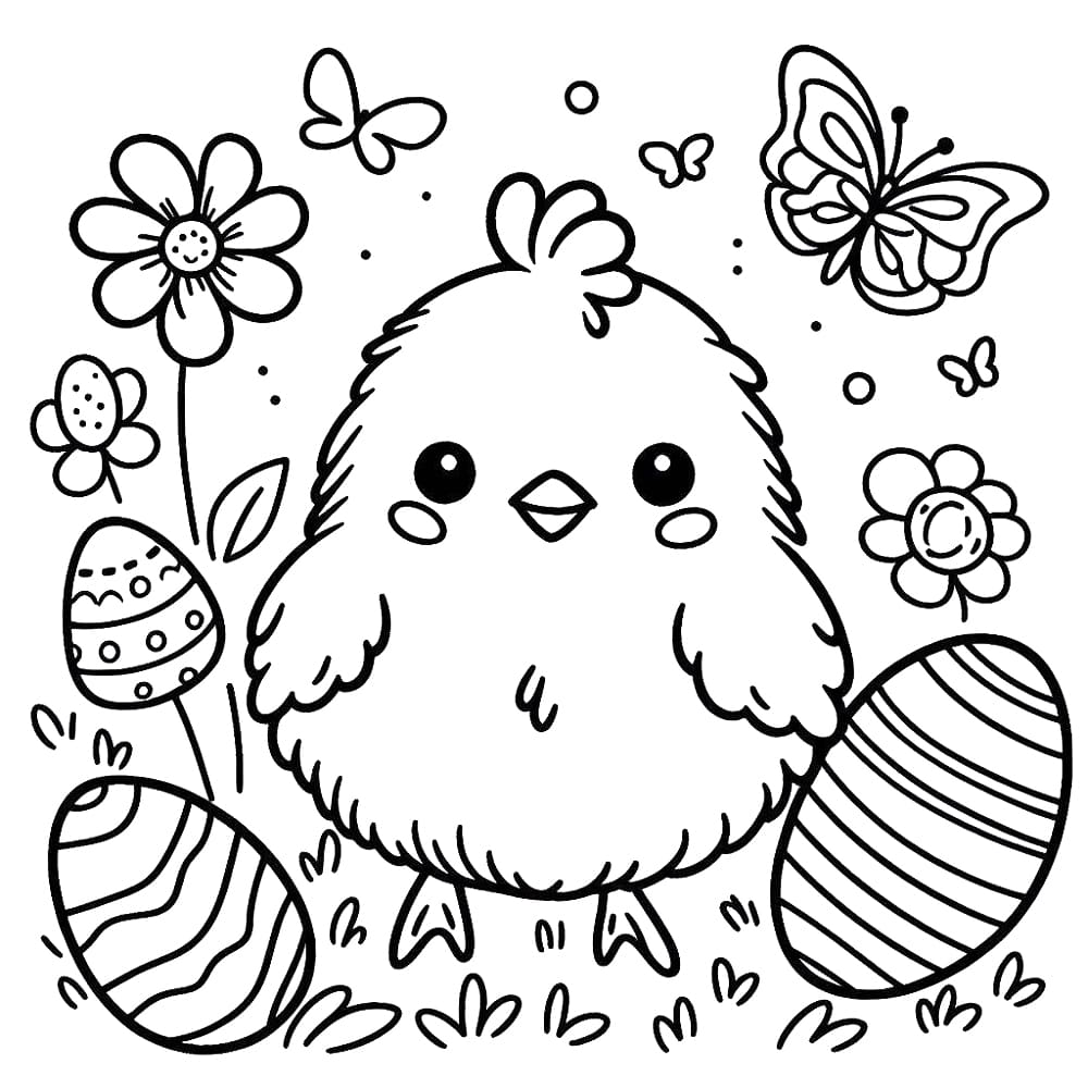 Easter Chick Printable For Kids coloring page