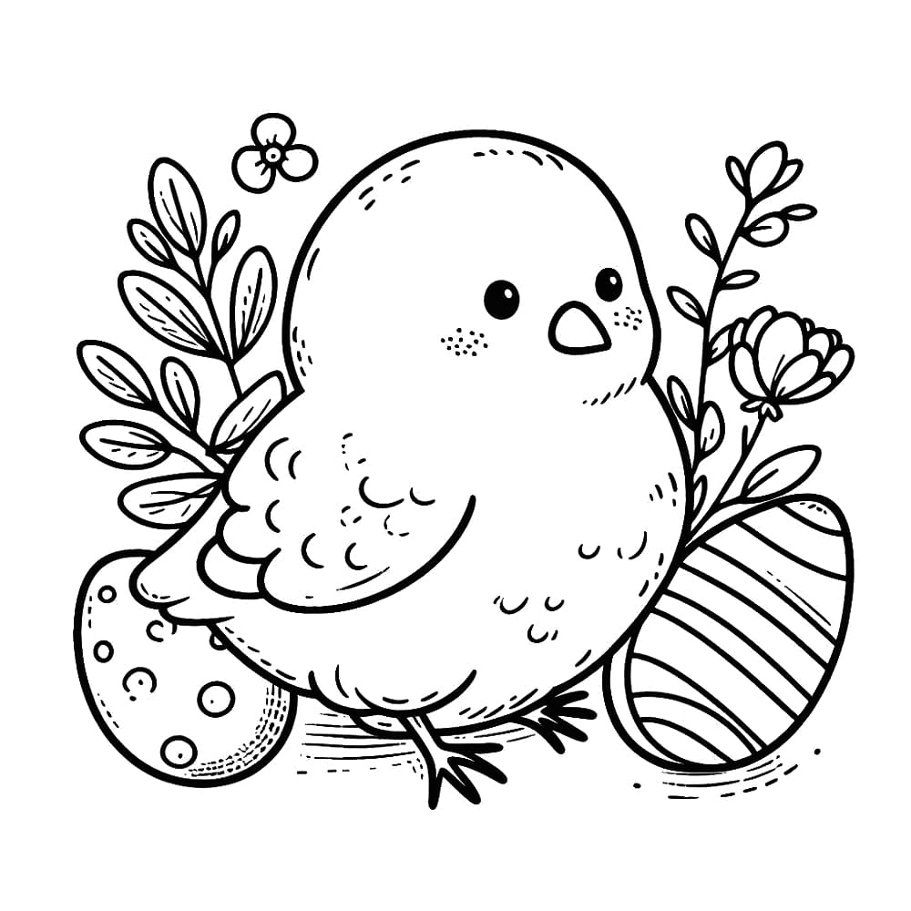 Easter Chick to Print coloring page