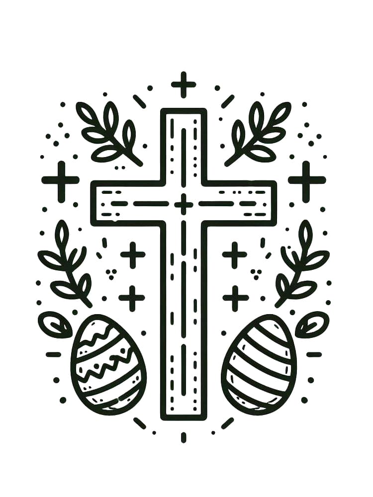 Easter Cross Free For Kids coloring page