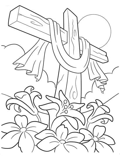 Easter Cross Image coloring page