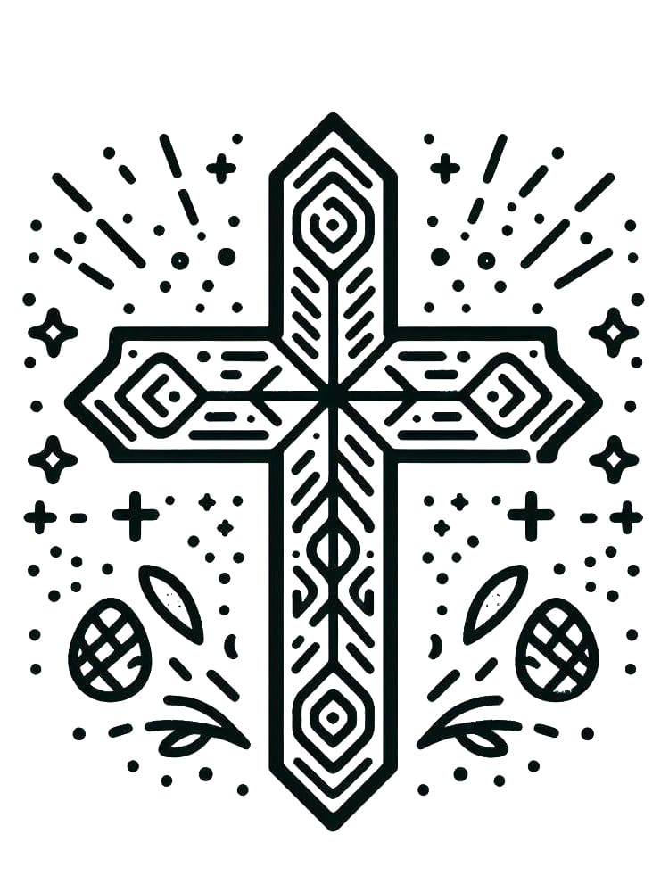 Easter Cross Printable coloring page