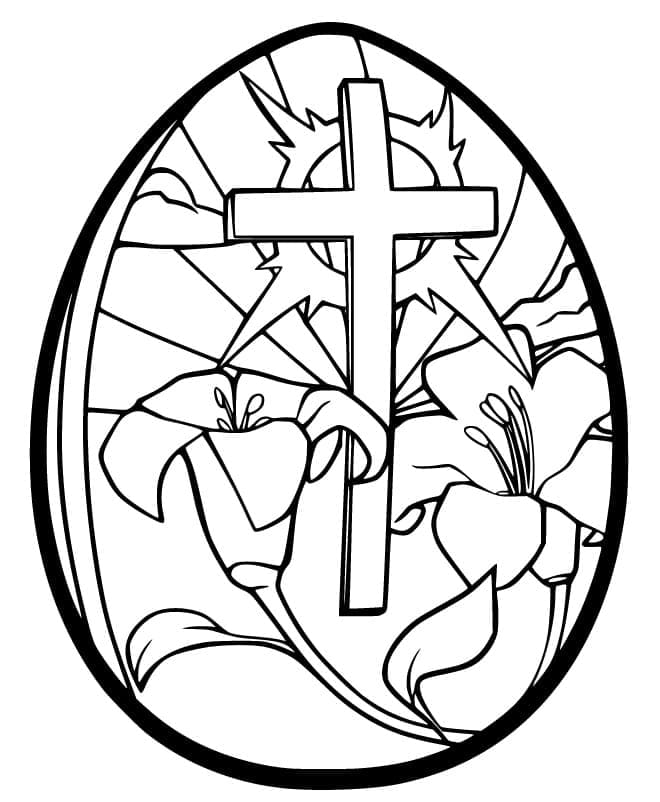 Easter Egg with Cross coloring page