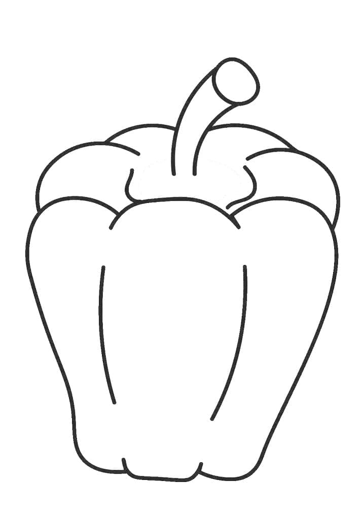 Easy Bell Pepper coloring page