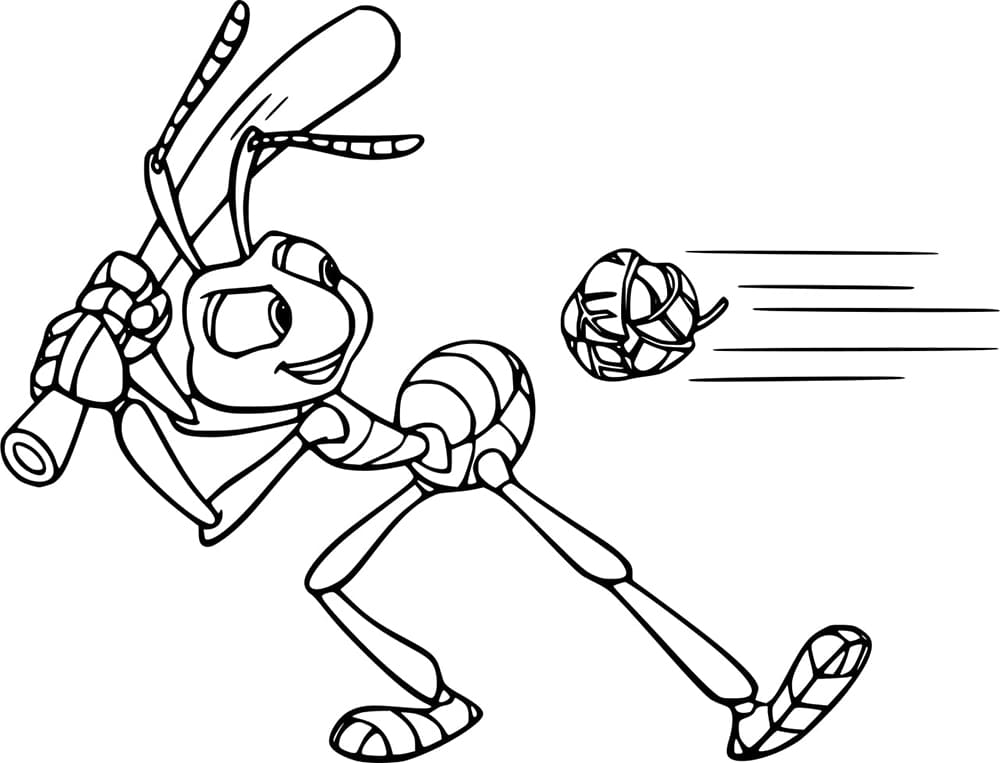 Flik Plays Baseball coloring page