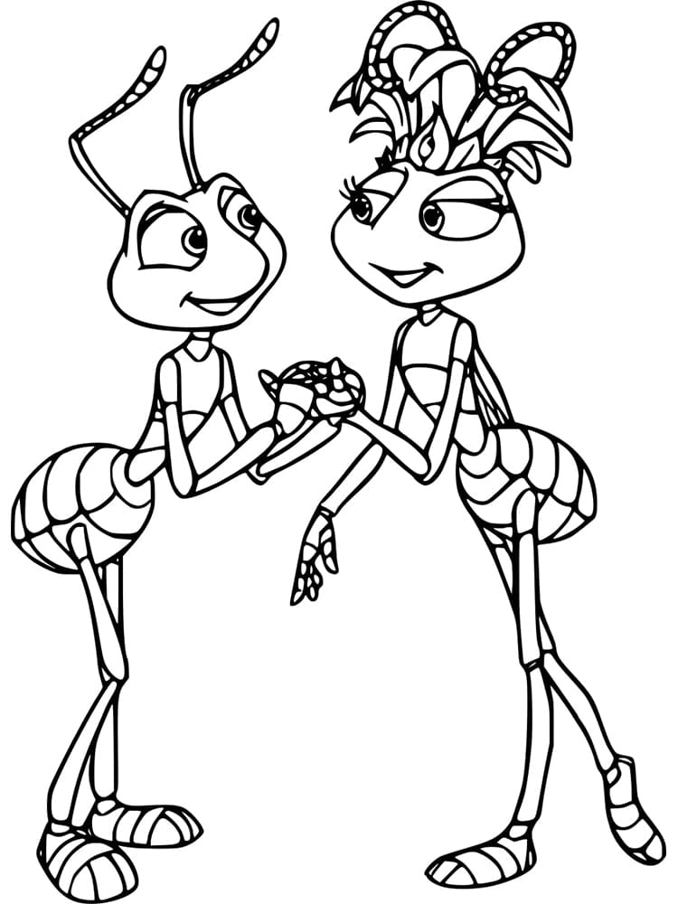 Flik with Atta coloring page