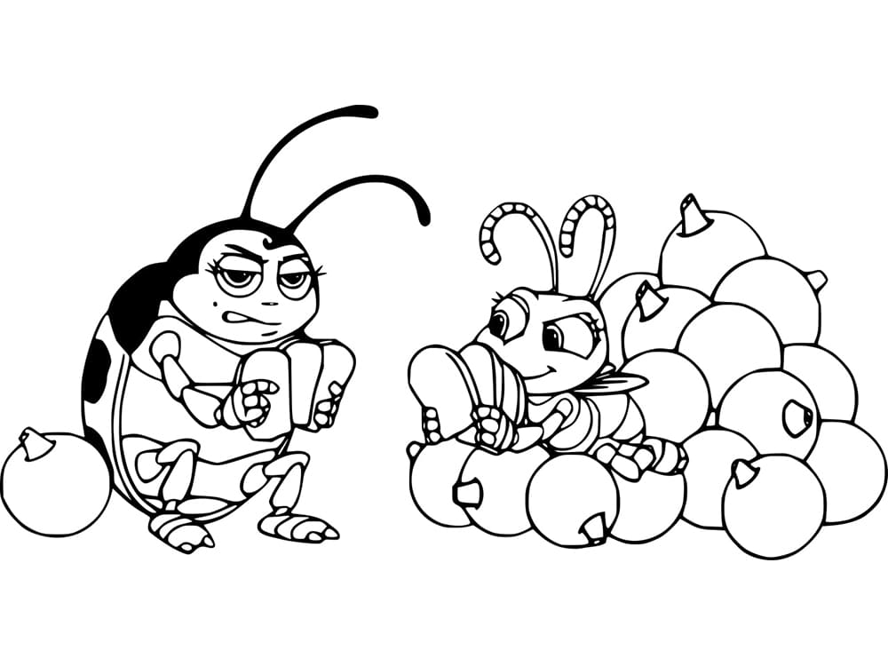 coloring pages francis a bugs life