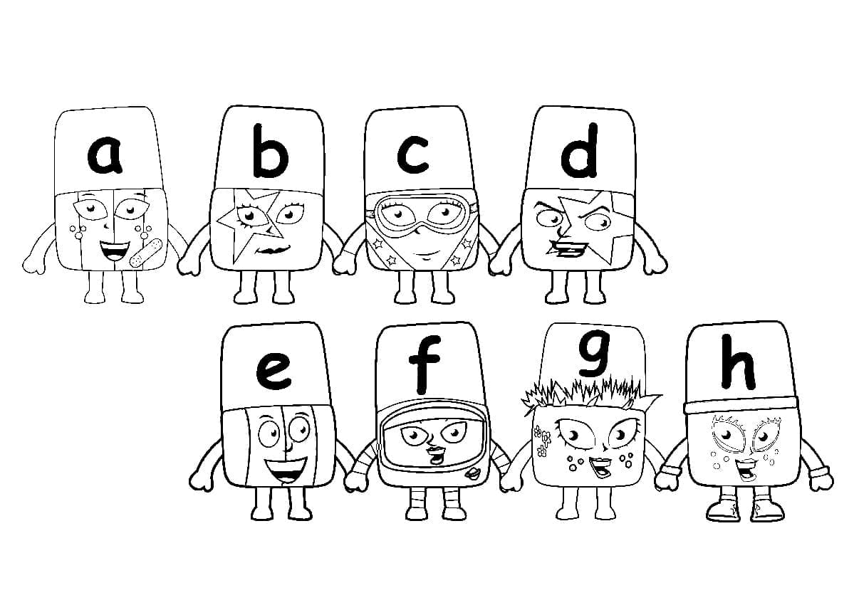 Free Alphablocks coloring page