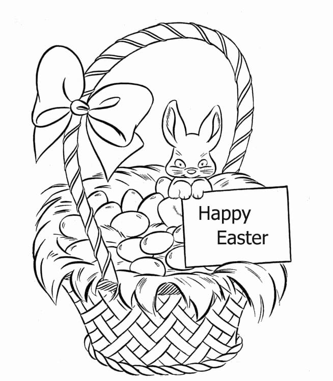 Free Easter Basket Image coloring page