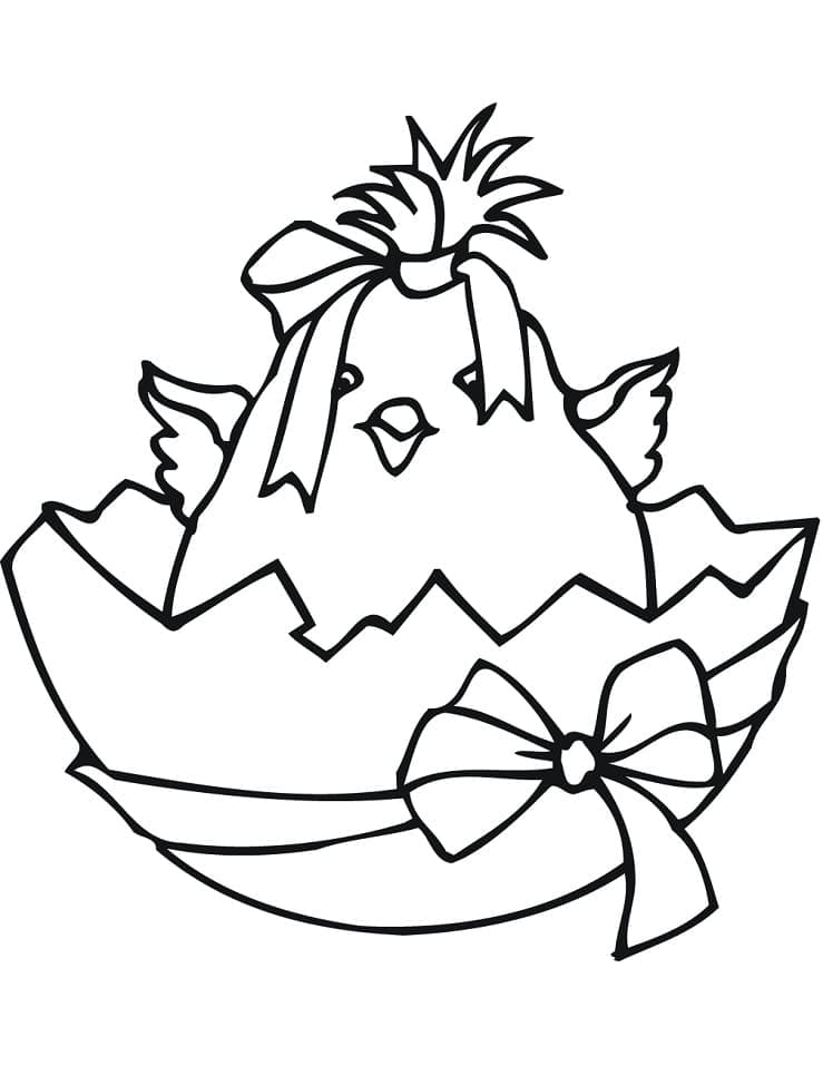 Free Easter Chick coloring page