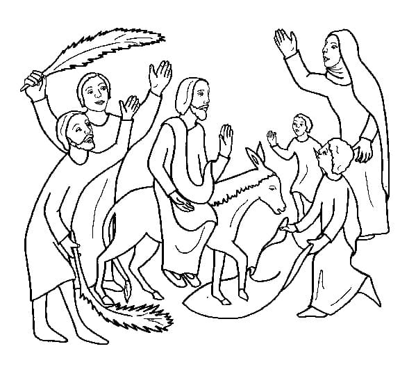 Free Palm Sunday Printable coloring page