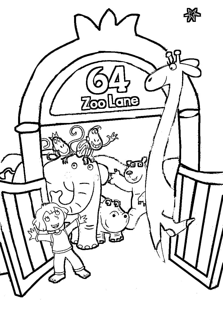 Free Printable 64 Zoo Lane coloring page