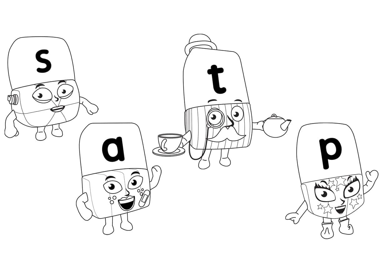 Free Printable Alphablocks coloring page