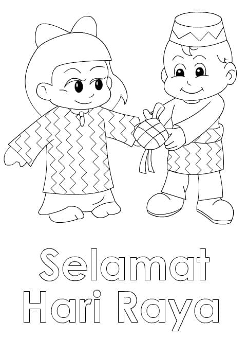 Free Printable Hari Raya coloring page