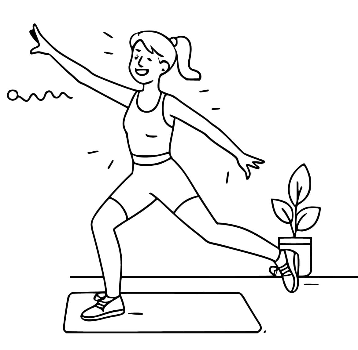 Girl Aerobics coloring page