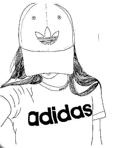 Girl with Adidas Shirt coloring page