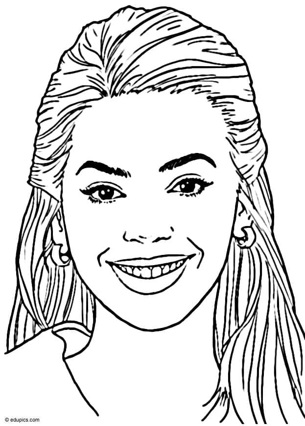 Happy Beyonce coloring page