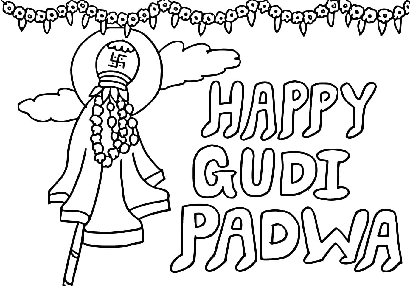 Happy Gudi Padwa coloring page