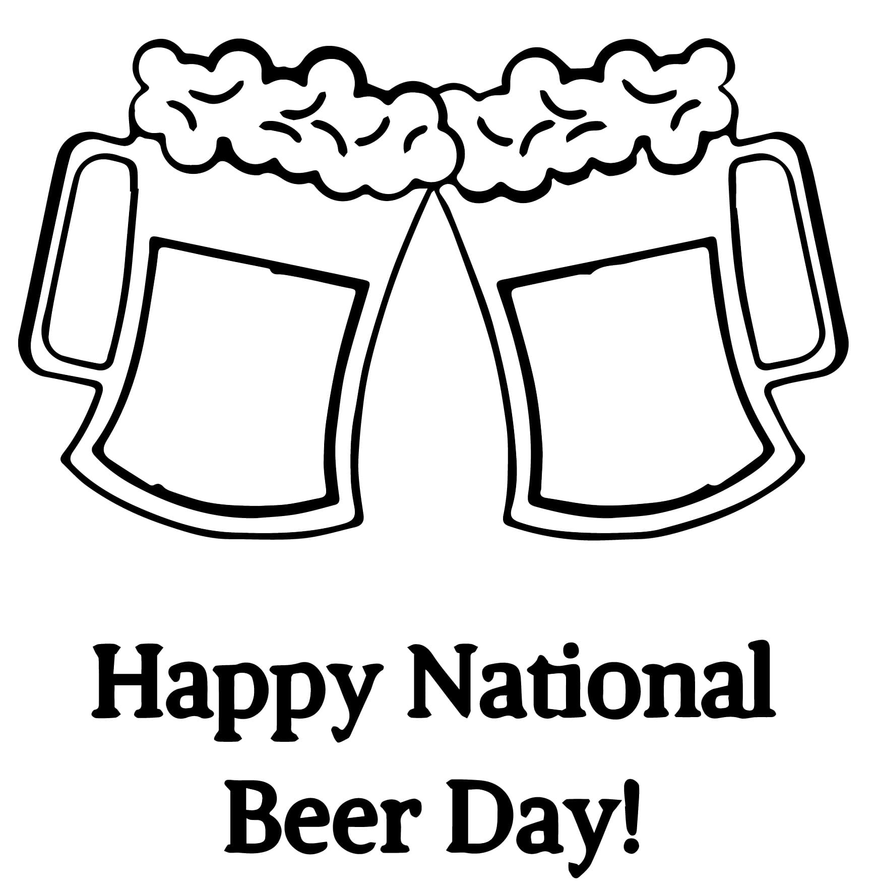 Happy National Beer Day coloring page