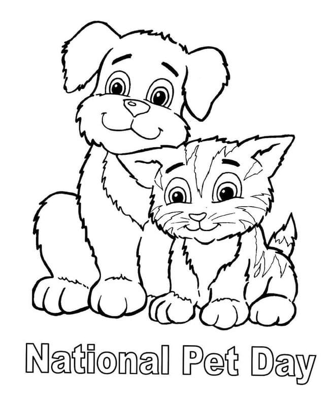 Happy National Pet Day coloring page